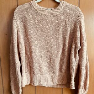 Everlane Cotton Linen Loose Knit Sweater Women's Large Color Light Pink